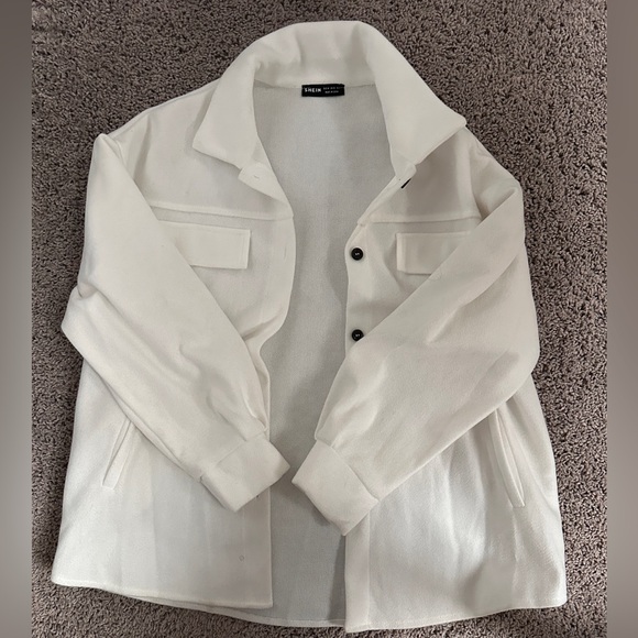 White Button-up Coat - Picture 1 of 2
